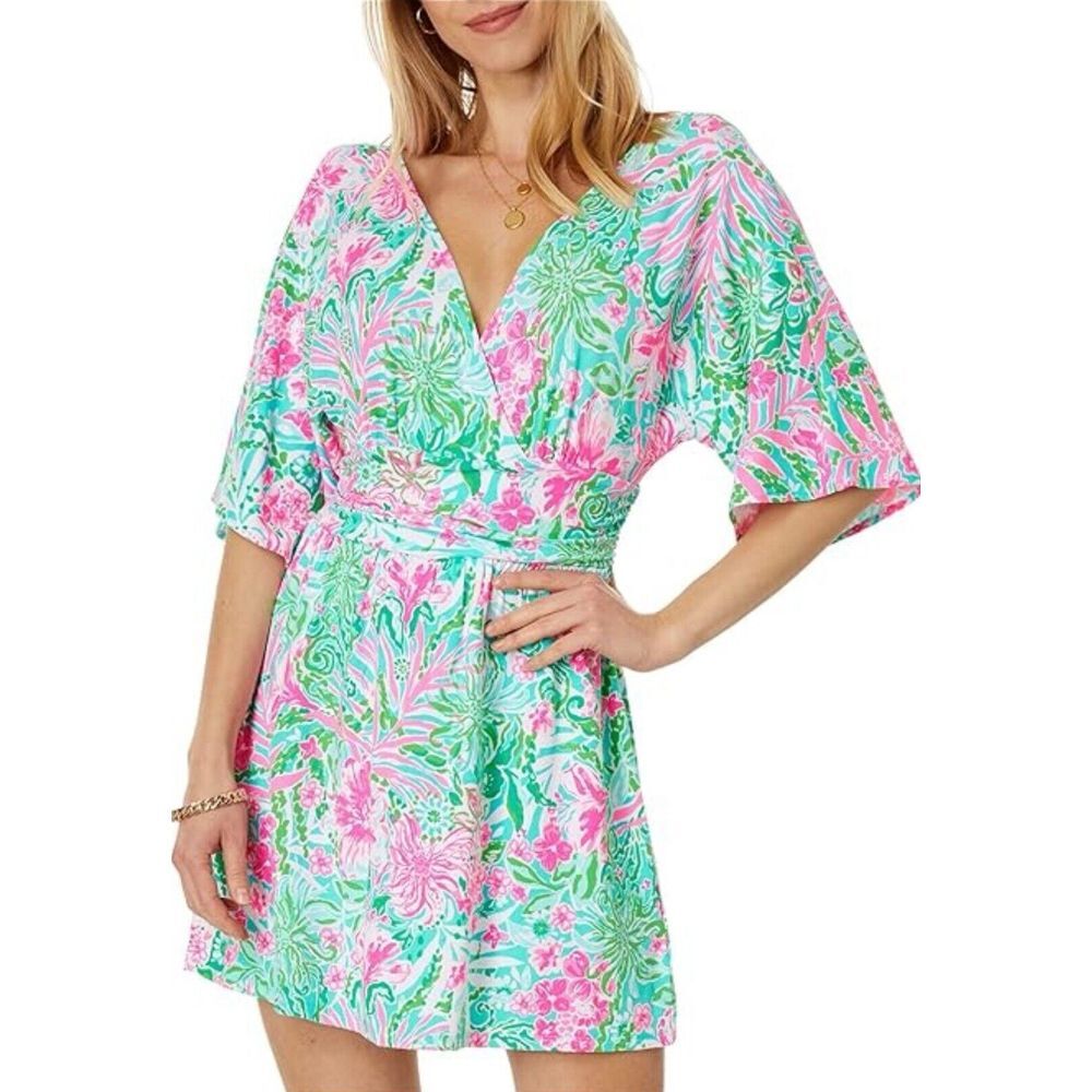 Lilly Pulitzer Pink and Green Floral Romper